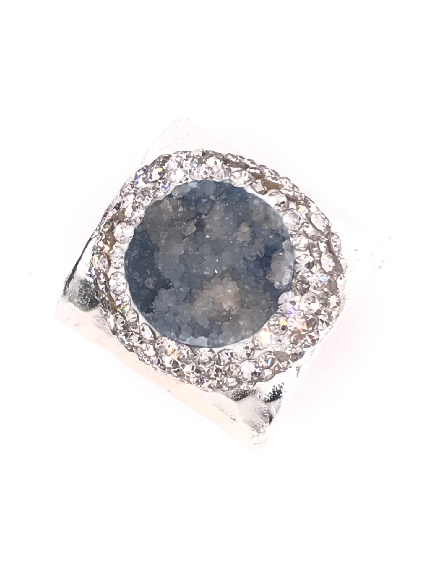 Natural Druzy Labradorite Stone Cuff Ring